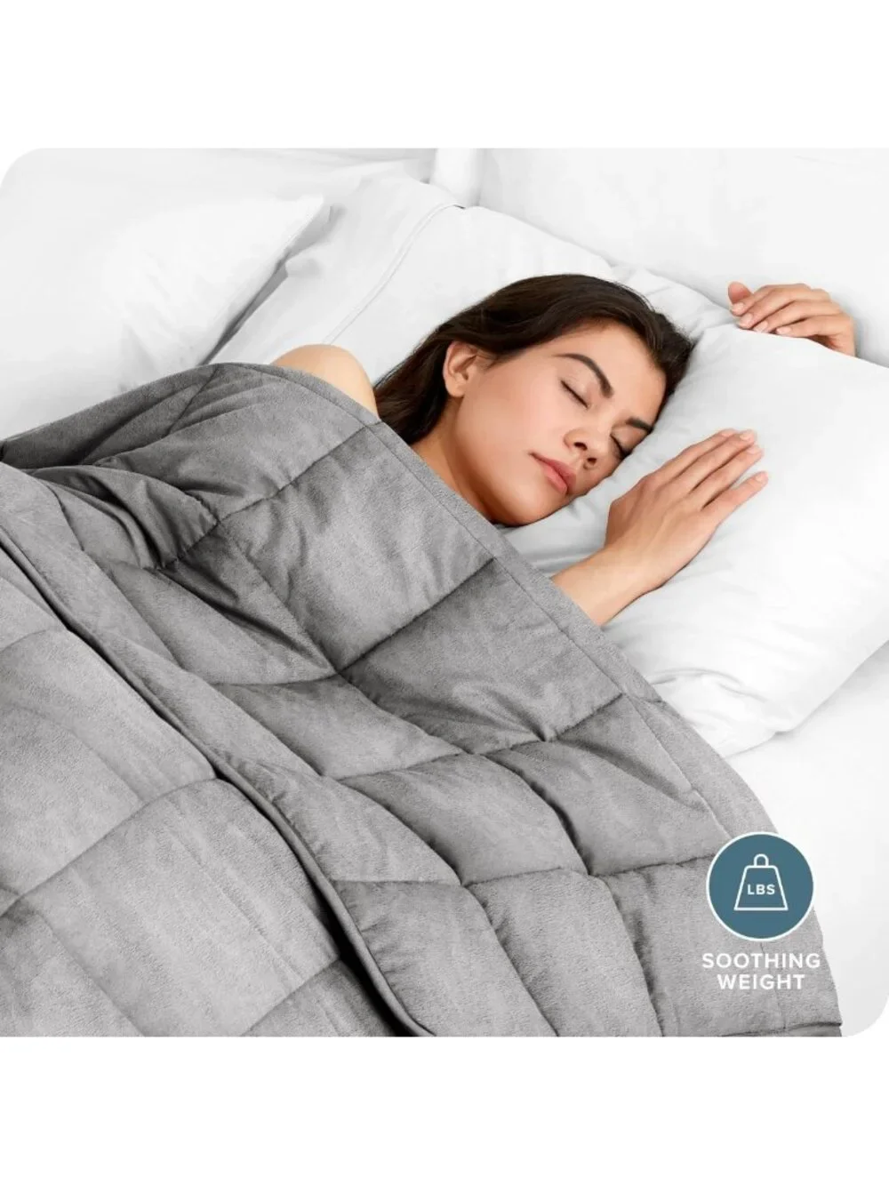Cozy Light Grey Minky Fleece Weighted Blanket 80